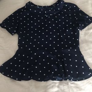 Navy blue and white shirt